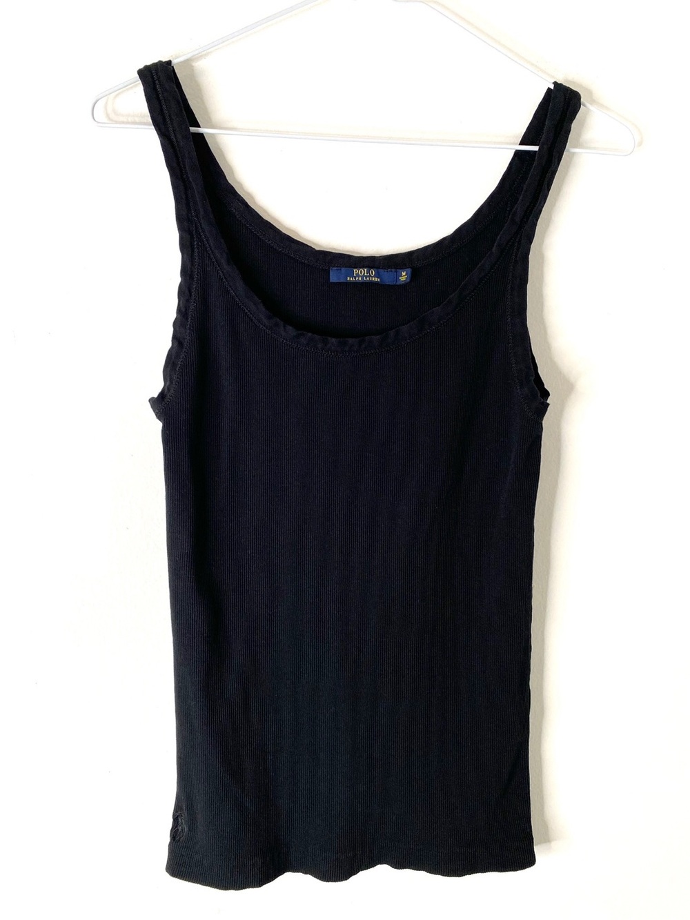 Polo by Ralph Lauren Black Ribbed Tank Top - Women's